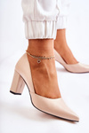 Fashionable Leather Pumps On A Bar Beige Emotion