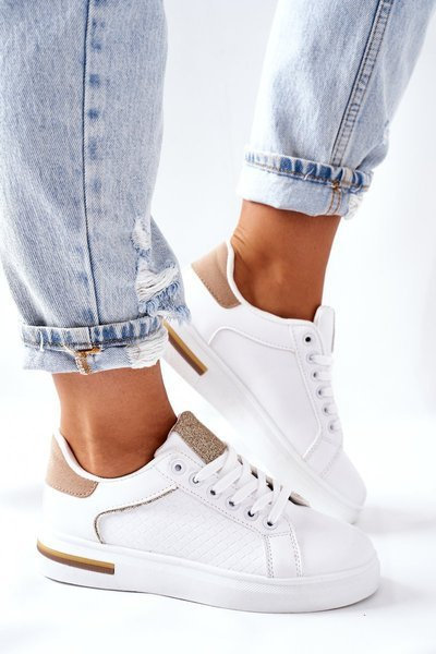 Sneakers On A Platform White-Beige Lola