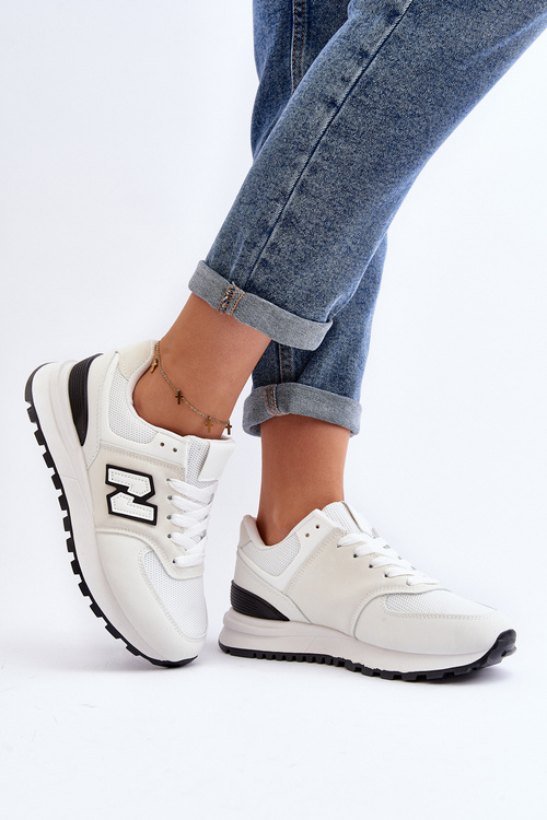 Sneakersy Buty Sportowe Damskie Białe Alettesa PC201