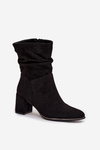 Women's ankle boots with gathering on wooden heel Ivressa