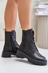Leather Insulated Ankle Boots Workers Women's Big Star OO274A387 Black