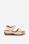 Comfortable women's sandals with Velcro gold Iphiope