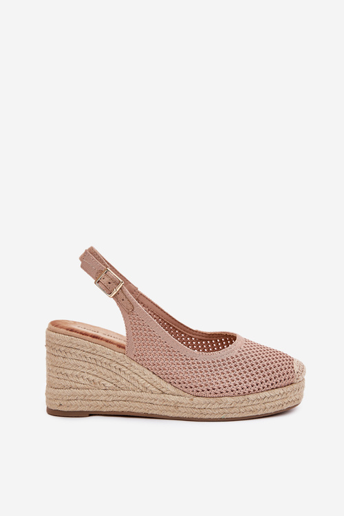 Womens wedge sandals with braiding pink Tulliata