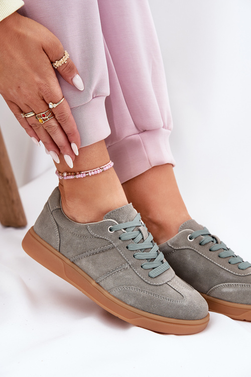 Women'S Low Suede Sneakers Green Paliana