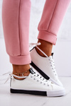 Women's Leather Sneakers White and Black Mikayla