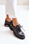 Półbuty Damskie Lakierowane Sznurowane Artiker 55C0497 Czarne 