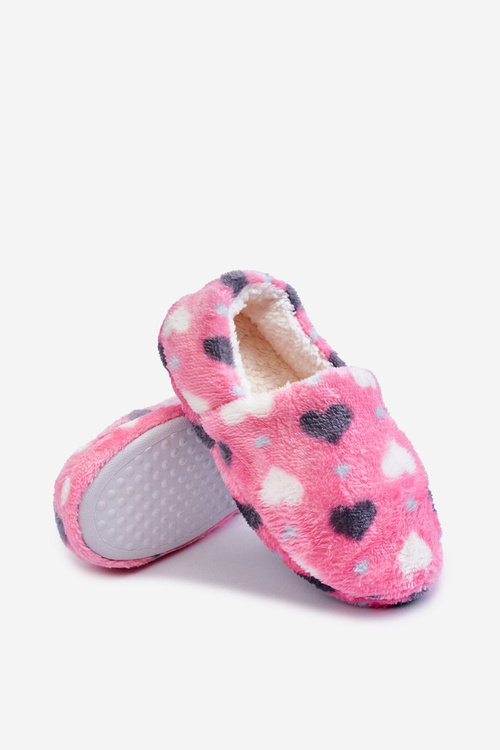 Papcie Dziecięce Ocieplane Wsuwane Serca Różowe Meyra