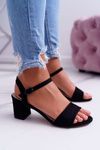 Women's Suede Sandals Black Galisa