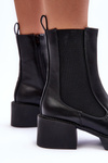 Women's Ankle Boots on Chunky Heel Black Ironna