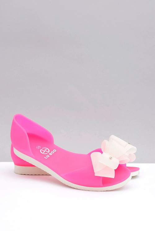 Lu Boo Rubber Ballerinas Coccine Neon Candy.