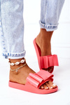 Rubber Slippers With A Bow Coral April