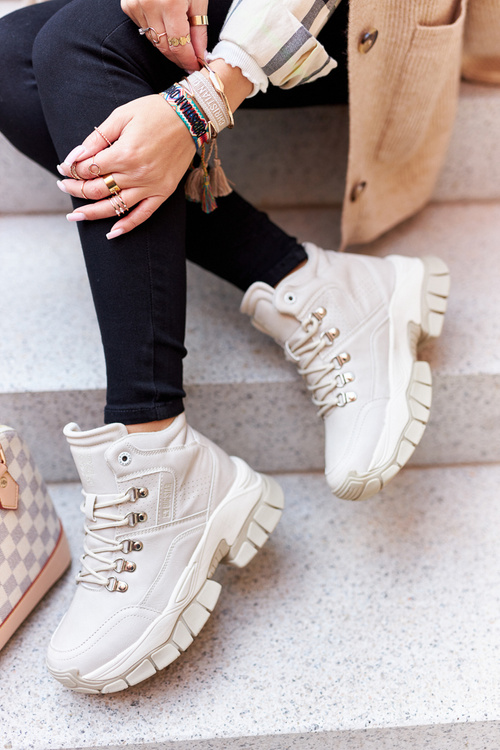 Buty Trekkingowe Wiązane Big Star Beżowe II274331