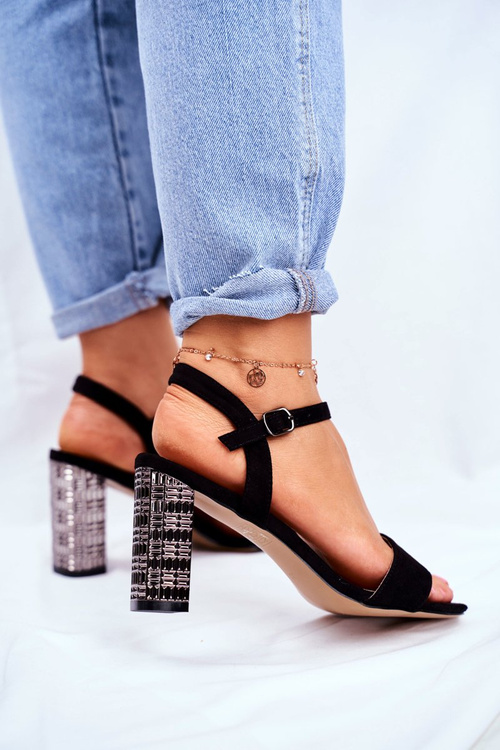 Women's Sandals On Heel Black Barski Baskila