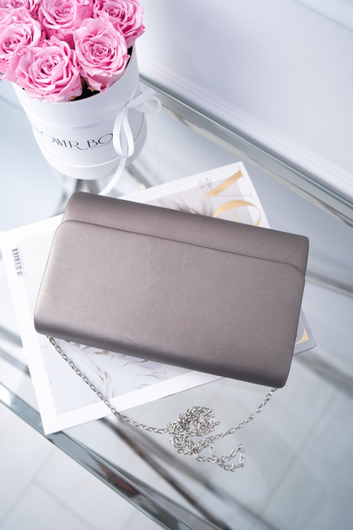 Women's Evening Handbag Silver Grey Clutch Bag
