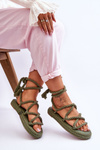 Tied Sandals On A Massive Platform Green Can't Wait
