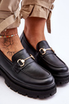Women's Classic Moccasins On Platform Black Miracle