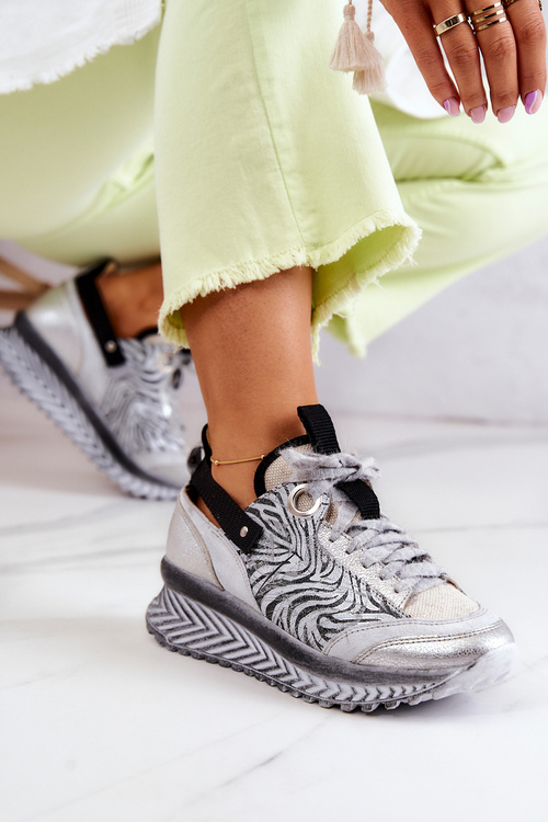 Women's Leather Sneakers Maciejka 04916-03 Grey