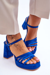 Women's Suede Platform Sandals Blue Verda
