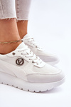 Sneakersy Damskie Platforma Białe Chana