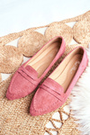 Women's Suede Moccasins CH-1M6 Pink Laveria