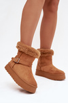 Women's Snow Boots On Platform With Buckle And Fur Camel Jesella