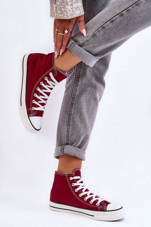 Women's Classic High-Top Sneakers Burgundy Remos