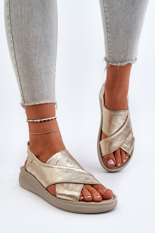 Leather Wedge Sandals Black Morgan