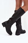 Women's Officer Boots On Low Heel Insulated Black Averna