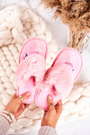 Women's Home Slippers With Fur Pink Teddy