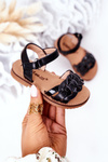 Children's Sandals With Snake Pattern Black Baxlee