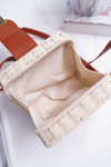 Ellisa Beige Braided String Chest Handbag