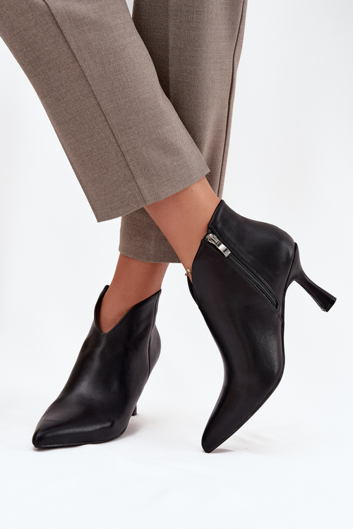 Patent Low Women's Boots on Heel Black Jolivra