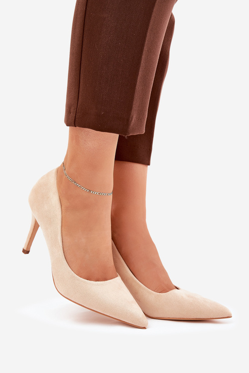 High Heels Made Of Eco Suede Beige Vannith