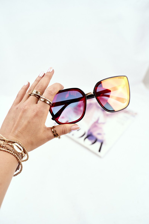 Women's Sunglasses Prius PR-V14 Black Red Mirror Glass