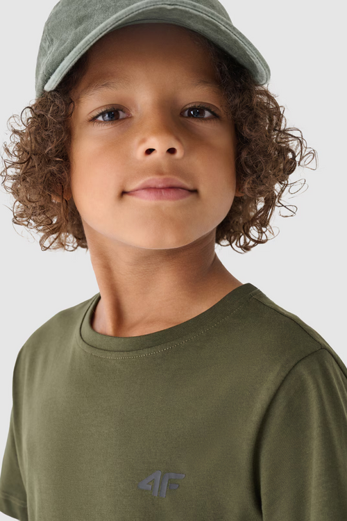 Boys Smooth Cotton T-shirt Khaki 4F 4FJWMM00TTSHM1626-70S