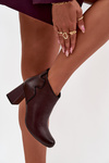 Leather Boots Lined On Heel Bordeaux Ivessara