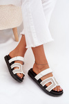 Women's Platform Slippers With Velcro White Kovira