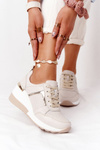 Leather Wedge Sneakers S.Barski Beige