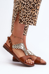 Women's Flat Sandals Sergio Leone SK070H Brown