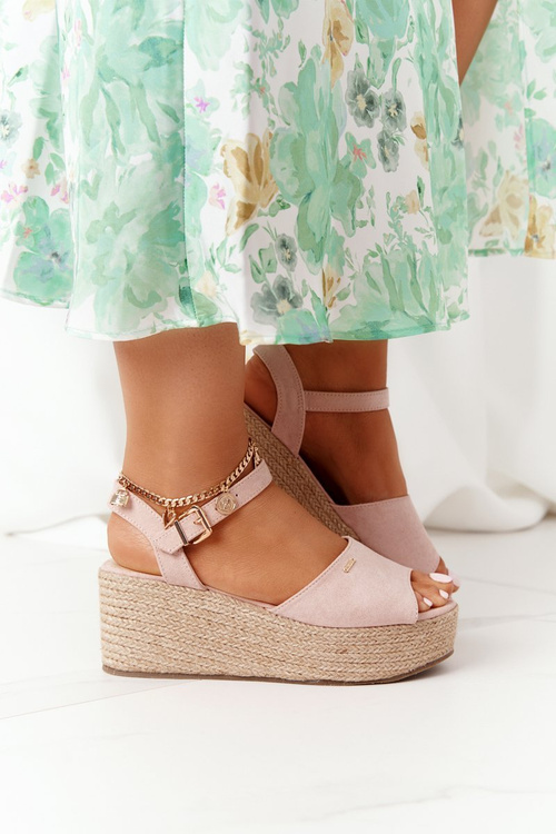 Braided Wedge Sandals Big Star FF274749 Nude