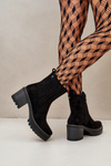 Women's Heeled Boots Made Of Eco Suede Insulated Black Nevitas