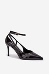 Patent leather high heels from eco leather black Fionnel
