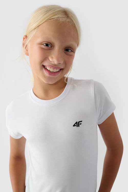 Girls Smooth Cotton T-shirt White 4F 4FJWMM00TTSHF1658-10S