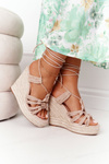 Lace-up Wedge Sandals With Braids Nude Run The World