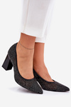 Embellished Mesh Pumps On A Heel Black Vinceza 62211