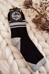 Women's Two-Color Socks With Stripes Black and Grey