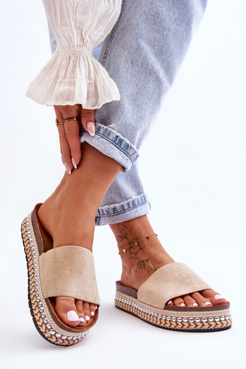 Women's Smooth Suede Slippers Beige Hayen