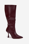 Knee-high heeled women's boots Bordeaux Vionette