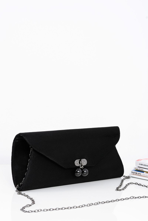 Black Women's Suede Clutch Bag Chain Handbag