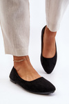 Black Women's Suede Ballerina Flats Kommia